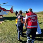YARALI KADIN HELİKOPTERLE HASTANEYE KALDIRILDI!