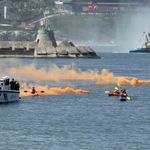 Zonguldak Limanı'nda 30 Ağustos şöleni: Römorkörlerden görsel şov