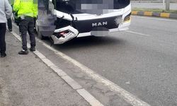 OTOBÜS MOTOSİKLETE ÇARPTI