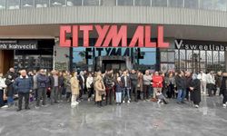 Mühürlenen CityMall AVM için basın açıklaması