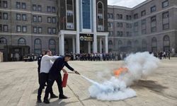 Samsun'da belediye binasında yangın tatbikatı