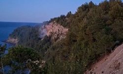 Kastamonu'da ormanlık alana düşen yabancı cismin patlaması sonucu yangın çıktı