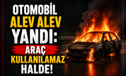 OTOMOBİL ALEV ALEV YANDI: ARAÇ KULLANILAMAZ HALDE!