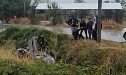 Otomobil sulama kanalına uçtu: 1 yaralı