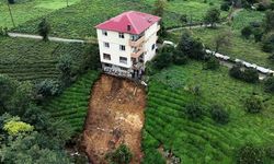 RİZE'DE KORKUTAN HEYELAN!
