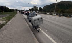 Devrilen motosikletin sürücüsü yaralandı