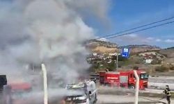 Kastamonu'da park halindeki tanker alev alev yandı