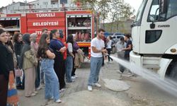 Türkeli'de uygulamalı itfaiye eğitimi