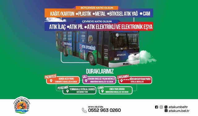 Atakum Belediyesi 'Katık Otobüsü' sıfır atıkla doğayı korumaya devam ediyor