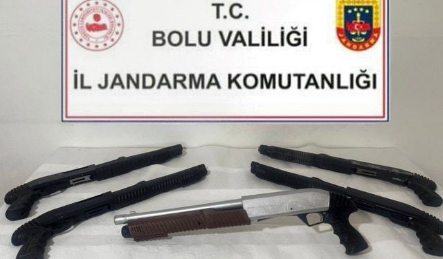 Bolu'da ruhsatsız 5 av tüfeği ele geçirildi