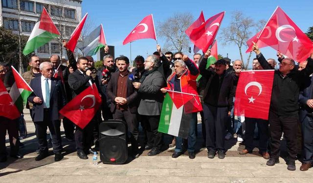 Ordu'da sivil toplum kuruluşları İsrail ve Amerika'ya tepki için toplandı