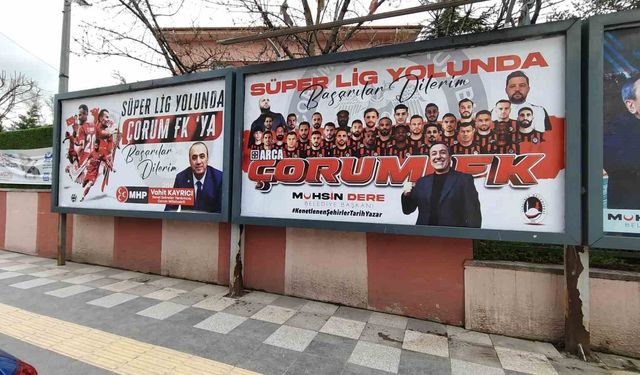 Sungurlu'dan Çorum FK'ye Süper Lig yolunda pankartlı destek
