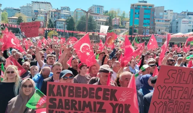ÇAY MİTİNGİNDE EMEKLİ İSYANI