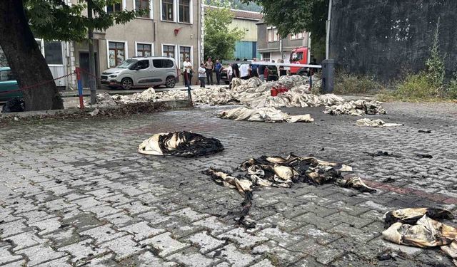 Karabük'te tekstil işletmesinde yangın paniği
