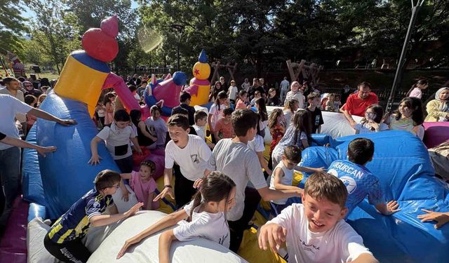 Tosya'da karnesini alan çocuklar yılın stresini şenlikte attı