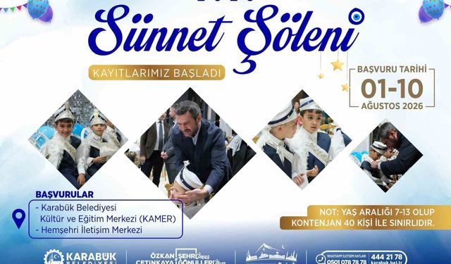 Karabük'te 3. Geleneksel Sünnet Şöleni için kayıtlar alınıyor