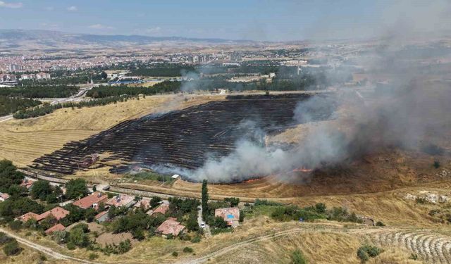 Çorum'da korkutan örtü yangını: 40 dönüm alan zarar gördü