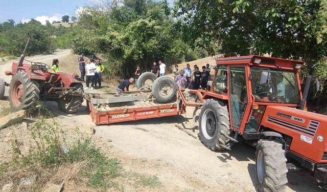 Traktör devrildi: 1 ölü, 3'ü çocuk 7 yaralı