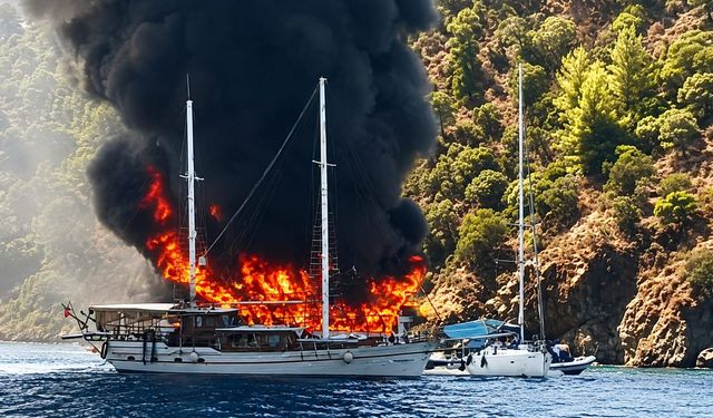 TUR TEKNESİ YANDI, 115 KİŞİ SUYA ATLADI