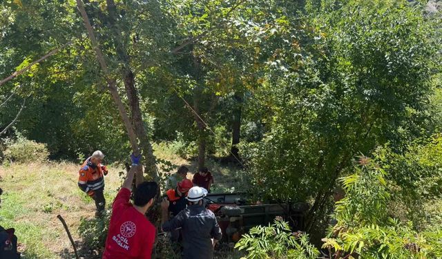 Evinin önündeki duvardan ATV ile düştü!