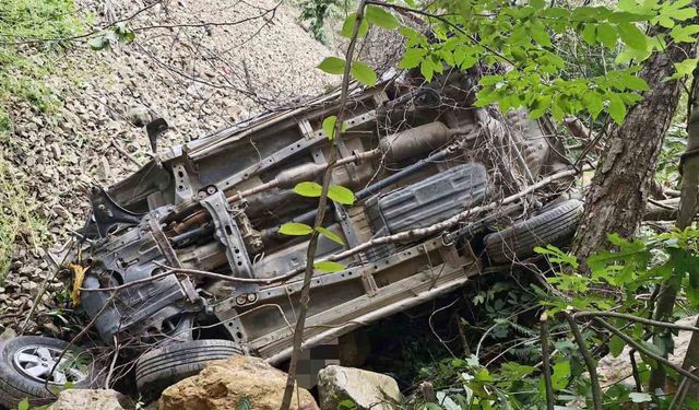 Artvin'de araç 400 metrelik uçuruma yuvarlandı: 1 ölü