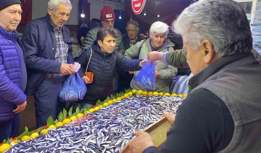 Bolu'da balık tezgahlarında hamsi bolluğu