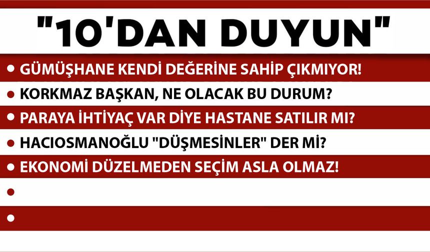 10 'DAN DUYUN-30.04.2026