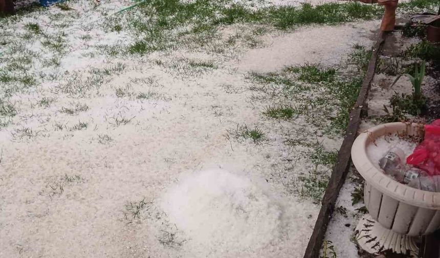 Düzce'nin yüksek kesimlerinde dolu etkili oldu