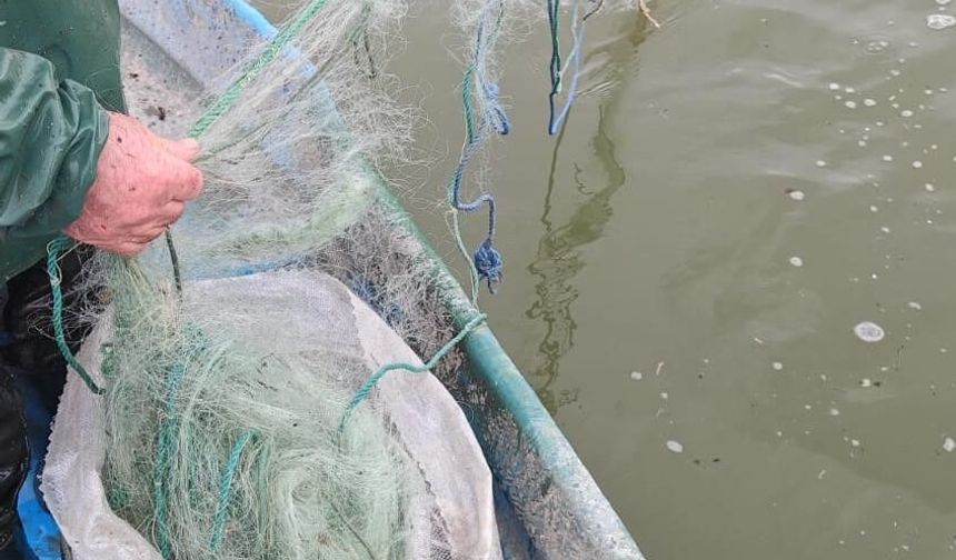 Gölde 800 metre balık ağı ele geçirildi