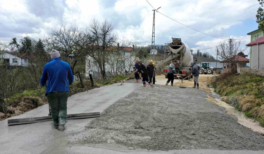 Ordu'da beton yol seferberliği sürüyor