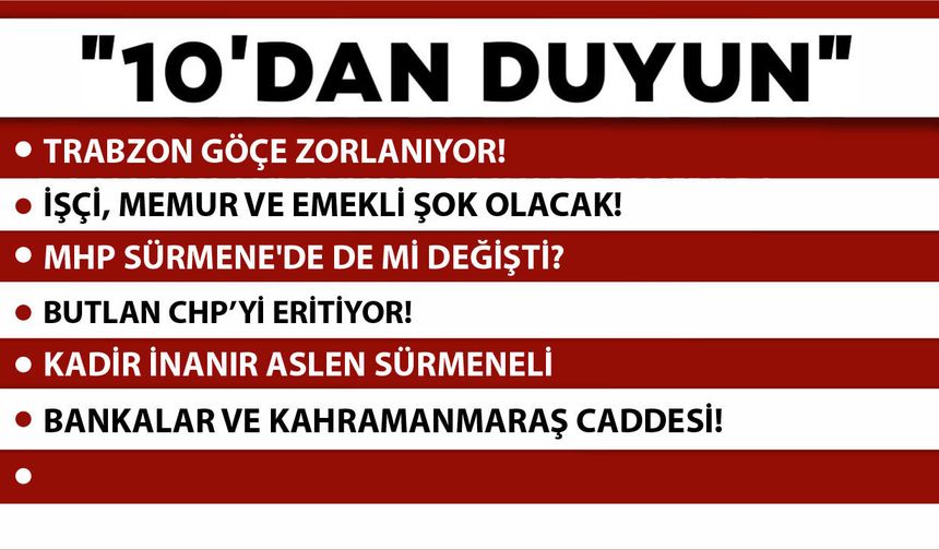 10 'DAN DUYUN-30.06.2026