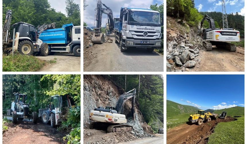 TRABZON BÜYÜKŞEHİR YOL YAPIM, BAKIM VE ONARIM DAİRESİ BAŞKANLIĞI 9 İLÇEDE SAHADA!
