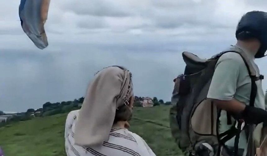 Karadenizli kadınların yamaç paraşütü şaşkınlığı