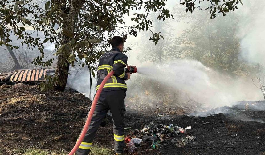 Kastamonu'da çıkan örtü yangınını itfaiye söndürdü