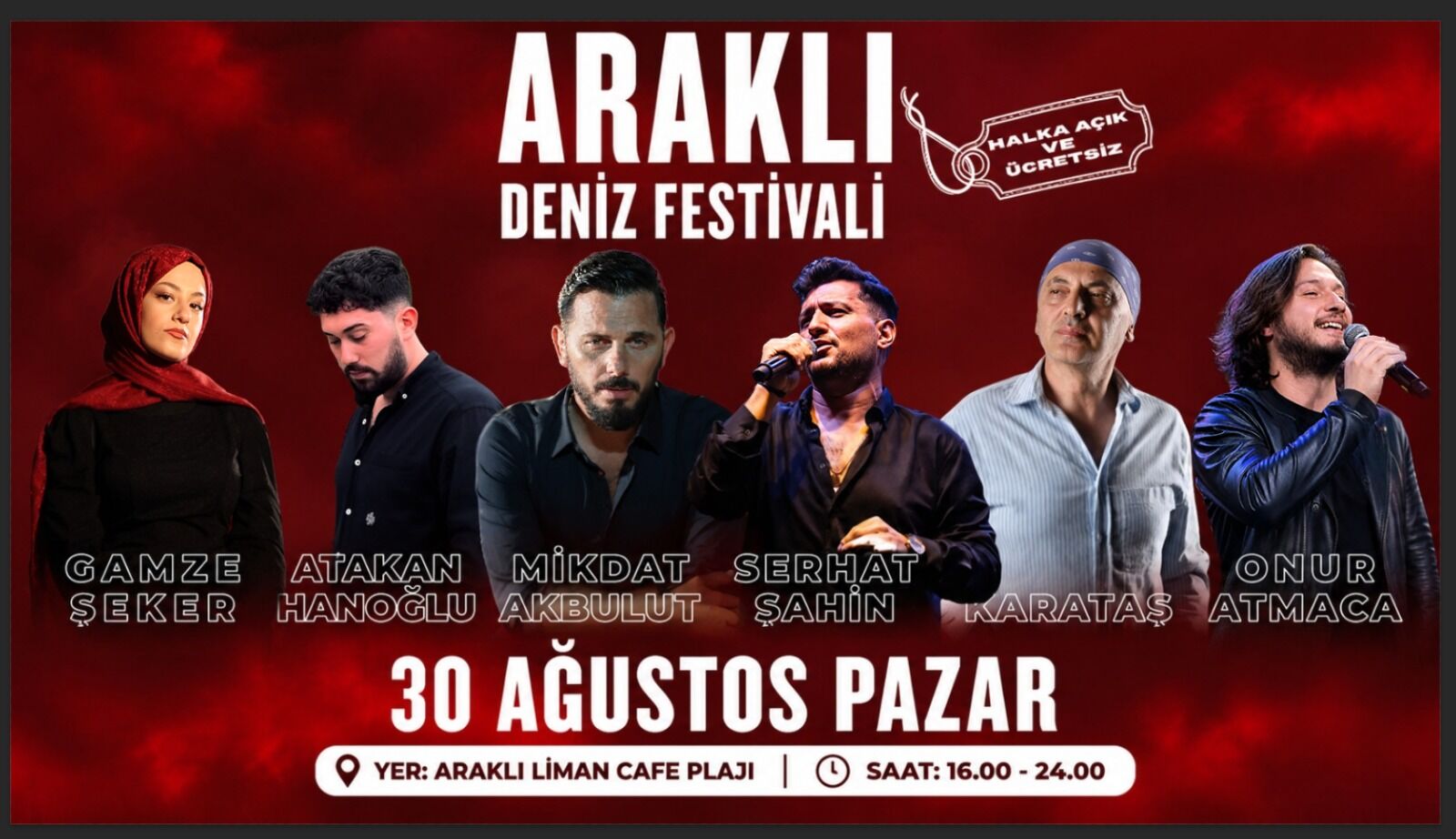 ARAKLI’DA FESTİVAL COŞKUSU: 30 AĞUSTOS’TA MÜZİK VE DENİZ BİR ARAYA GELİYOR