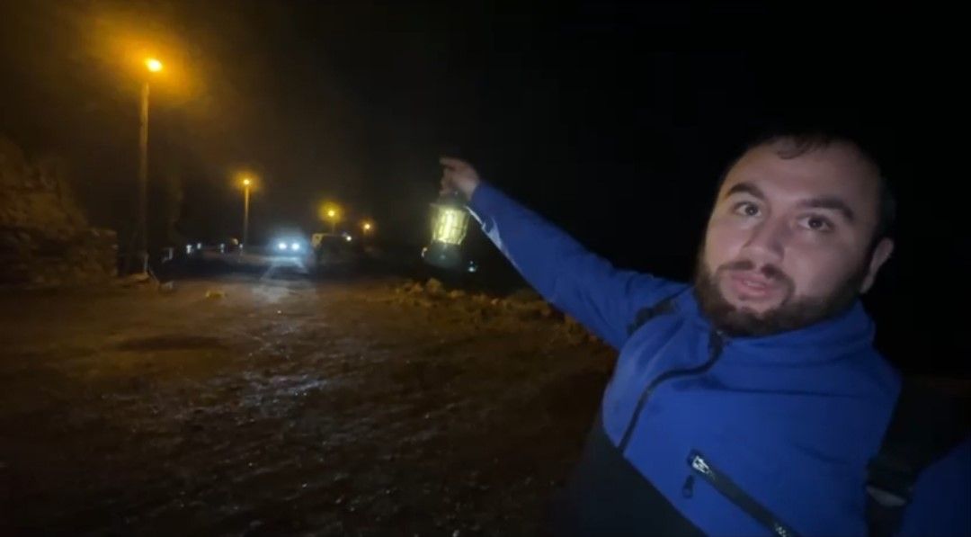 Amasra'da kaya parçaları karavanların bulunduğu alana düştü